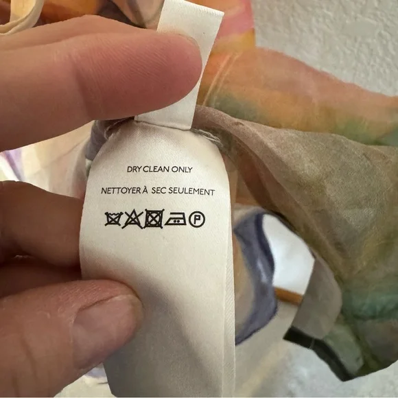 Anthropologie Aimee Clark Organza Shirt Dress Water Color Inspired Accent Small - Picture 10 of 13